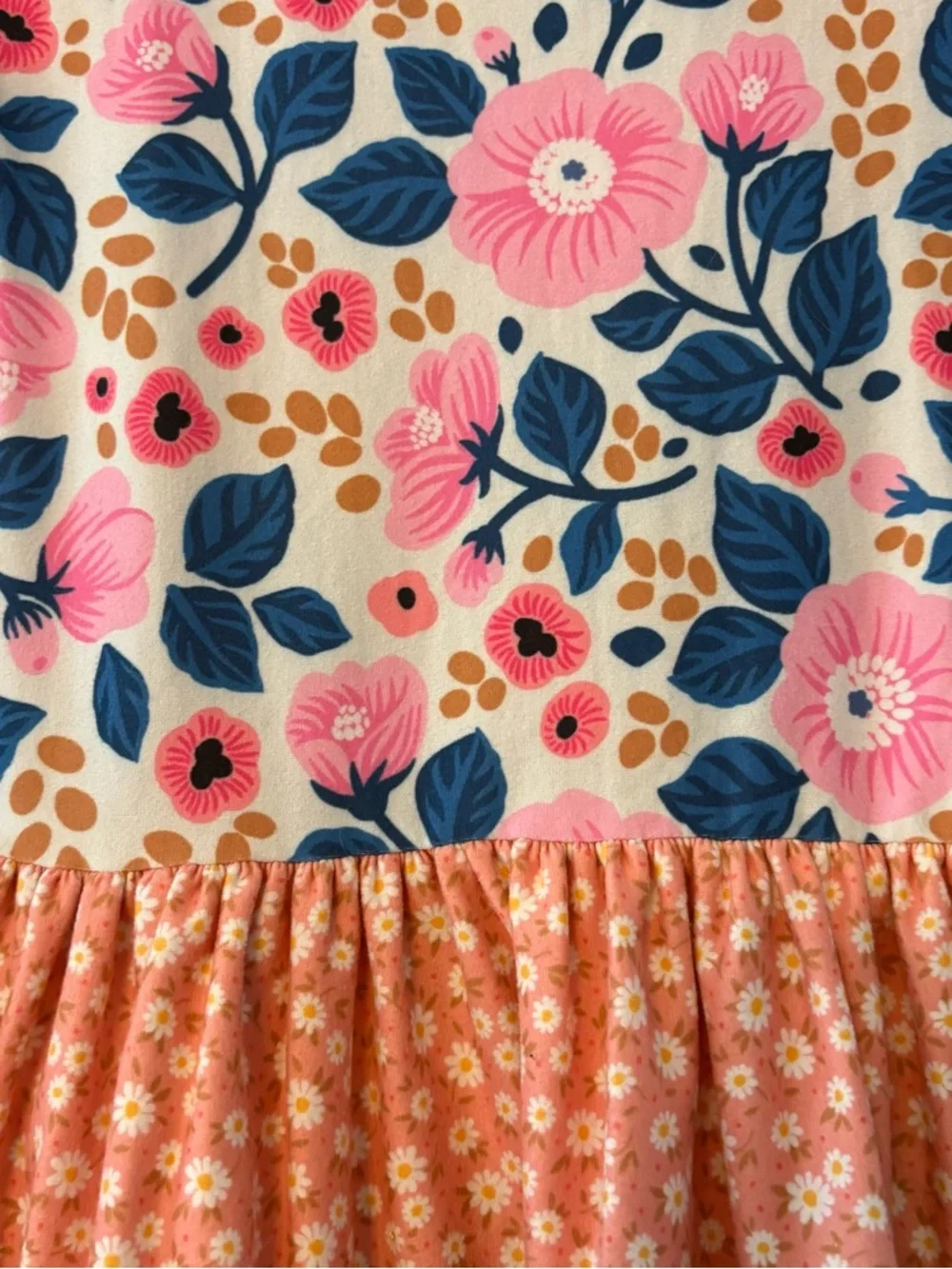 Cheeky Plum Farrah long sleeve blue and pink floral leotard size 6
